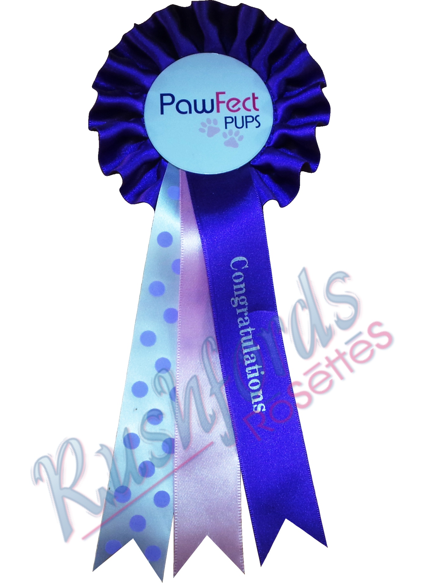 Quality Rosettes Handmade 3 tier various colours show printing available 