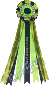 3 Row American Style -16.5cm Head with 50cm long 4cm wide ribbon-
3 Row American Style
The 3 Row American Style consists of 3 Rows of Ribbon the outer ring being a wider ribbon,
points or loops and novelty ribbons, fancy ribbon and trimmings come as a standard.